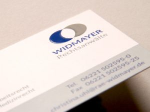 Visitenkarte mit Relieflack
